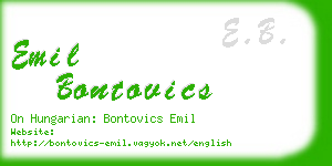 emil bontovics business card